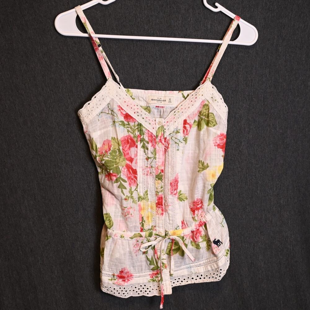 Abercrombie & Fitch Women's XS Floral Camisole Top 2016 Y2K Festival Boho